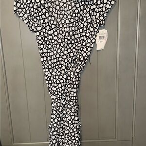 Vintage black and white wrap dress.